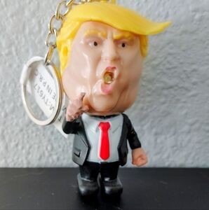 Trump Keychain with Black Suit and Red Tie